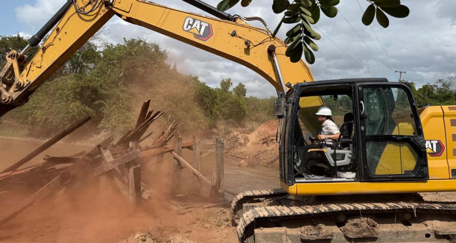 Após 35 anos de espera, André da RalpNet inicia a construção da nova ponte de concreto no Ribeirão